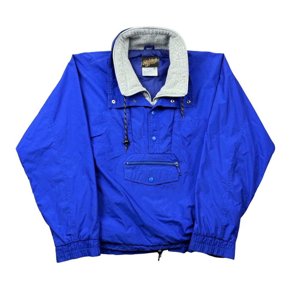 Vintage Golden Bear Mens XL Blue Anorak Pullover Quarter Zip Jacket Gorpcore